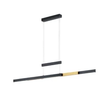 Trio TRAJAN függeszték fém, fekete, sárgaréz, LED, 2700K-5000K, 45W, 5300lm - 375310502