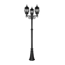 Trio ELVO kültéri állólámpa fém, üveg, fekete, áttetsző, E27, IP44 - 406960332