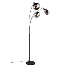 Trio LUMINA állólámpa fém, üveg, fekete, füstszín, E14 - 417000332