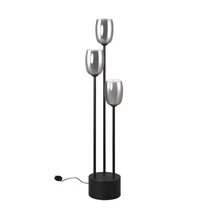 Trio BARRET állólámpa fém, üveg, fekete, füstszín, fehér, E14 - 417500354