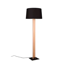 Trio RAHUL állólámpa fém, fa, textil, fekete, barna, E27+LED, 3000K, 10W, 1200lm - 447610232