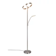 Trio WILLIS állólámpa, fém, nikkel, LED, 44.5W, 4600lm+550lm, 2700K+3200K+4000K - Trio-449510207