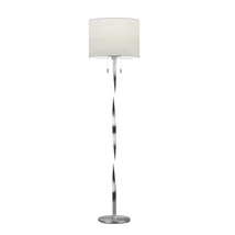 Trio NANDOR állólámpa fém, textil, nikkel, fehér, E27+LED, 3000K, 2x7W, 1400lm - 475310307