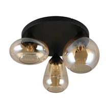 Trio LUMINA mennyezet lámpa fém, üveg, fekete, borostyán, E14 - 617030313