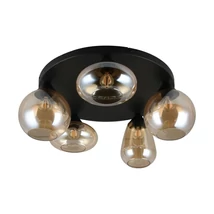 Trio LUMINA mennyezet lámpa fém, üveg, fekete, borostyán, E14 - 617030513