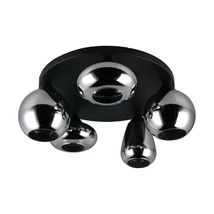 Trio LUMINA mennyezet lámpa fém, üveg, fekete, króm, E14 - 617030532