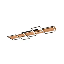 Trio HARPER mennyezet lámpa fém, fa, fekete, barna, LED, 3000K, 42W, 5700lm - 622910532