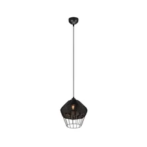 Trio BORKA függeszték fém, rattan, fekete, E27 - R31261902
