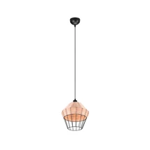 Trio BORKA függeszték fém, rattan, fekete, természetes, E27 - R31261936
