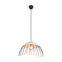Trio SANDRIN függeszték fém, ratan, fekete, természetes, E27 - R36211032