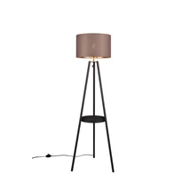 Trio COLETTE állólámpa fém, szövet, fekete, barna, E27 - R41561032
