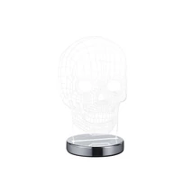 Trio SKULL dekor lámpa fém, akrill, króm, áttetsző, LED, 3000K-4000K-6500K, 7W, 600lm - R52461106