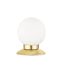 Trio PRINCESS asztali lámpa fém, üveg, sárgaréz, fehér, LED, 3000K, 3W, 250lm - R52551908