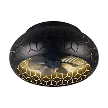Trio BIDAR ventilátoros mennyezet lámpa fém, fekete, arany, E27 - R61574080