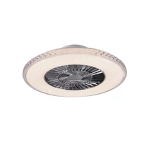 Trio HARSTAD ventilátoros lámpa fém, műanyag, króm, fehér, LED, 3000K-6500K, 39.6W, 3900lm - R62412106