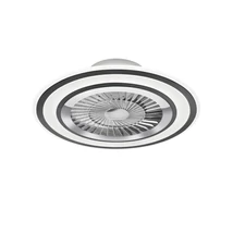 Trio FLAGA ventilátoros lámpa fém, műanyag, fekete, fehér, króm, LED, 2700K-6500K, 35W, 4100lm - R62743132