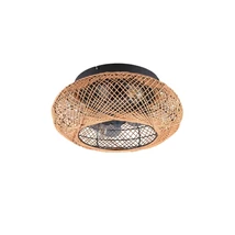Trio LILLESAND ventilátoros lámpa fém, papír, fekete, barna, E27 - R67302126