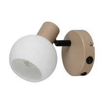Trio BOBA fali lámpa fém, üveg, bézs, fehér, E14 - R86371743