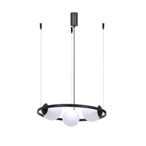 Zuma Helix függeszték fém,üveg,fekete,fehér,E27 - ZU-5004