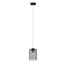 Zuma Nira függeszték fém,üveg,fekete,füstszin,E14 - ZU-MD3523-1-EBCN