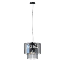 Zuma Nira függeszték fém,üveg,fekete,füstszin,E14 - ZU-MD3523-8M-EBCN