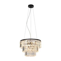Zuma Tifanny függeszték fém, üveg,fekete,áttetsző,E14 - ZU-P17127-4