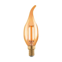 Eglo gyertya filament szabályozható fényforrás E14-LED 4W 1700K 300lm üveg borostyán bura | 110071
