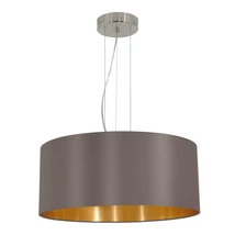 Eglo MASERLO függeszték, E27 foglalattal, fényforrás nem tartozék, IP20 acél szatén nikkel test, szövet cappuccino-arany bura | 31608