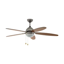 Eglo SUSALE húzókapcsolós ventilátor, E14 foglalattal, fényforrás nem tartozék, IP20 acél szatén nikkel test, festett üveg fehér bura | 35042