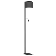 Eglo FOLIGNO állólámpa, E27+LED foglalattal, fényforrás IP20 acél fekete test, szövet fekete bura | 390068