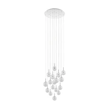 Eglo MONTEFIO 2 függeszték, tartozék beépített LED, IP20 acél króm test, üveg-kristály fehér-áttetsző bura | 39547
