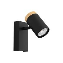 Eglo CARTAGENA spot lámpa, GU10-LED foglalattal, fényforrás tartozék, IP20 acél-fa fekete-barna test | 39647