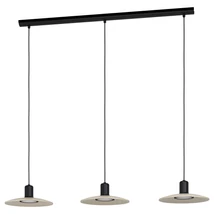 Eglo MAYAZES függeszték, GU10-LED foglalattal, fényforrás tartozék, IP20 acél fekete test, fa természetes bura | 39912