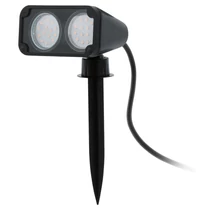 Eglo NEMA 1 kültéri reflektor, GU10-LED foglalattal, fényforrás tartozék, IP44 műanyag, fekete test, műanyag, áttetsző bura | 93385