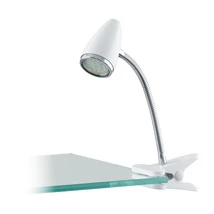 Eglo RICCIO 1 csiptetős olvasólámpa, GU10-LED foglalattal, fényforrás tartozék, IP20 fém-műanyag fehér-króm test, acél fehér-króm bura | 94329