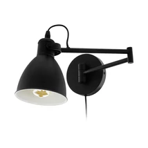 Eglo SAN PERI fali lámpa, E27-LED foglalattal, fényforrás nem tartozék, IP20 acél fekete test | 97886