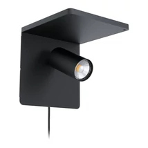 Eglo CIGLIE fali lámpa, GU10-LED foglalattal, fényforrás tartozék, IP20 alumínium-acél fekete test | 98263