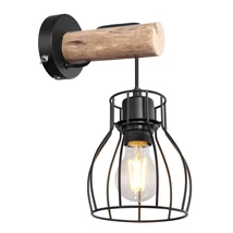 Globo MINA fali lámpafekete fém fekete fém E27 1x 40W (nem tartozék) IP20 - 15326NW