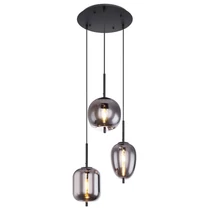Globo BLACKY függesztékfekete fém üveg E14 3x 40W (nem tartozék) IP20 - 15345-3