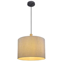 Globo ROGER függesztékmatt fekete fém szürke szövet E27 1x 40W (nem tartozék) IP20 - 15378H
