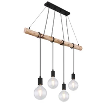 Globo AUSTON függesztékmatt fekete fém E27 4x 60W (nem tartozék) IP20 - 15439-4