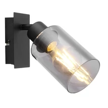 Globo HADERA spotlámpamatt fekete fém füstös üveg E27 1x 15W (nem tartozék) IP20 - 15465-1
