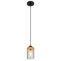 Globo FINCA függesztékmatt fekete fém füstös üveg E27 1x 40W (nem tartozék) IP20 - 15557H