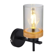 Globo FINCA fali lámpamatt fekete fém füstös üveg E27 1x 40W (nem tartozék) IP20 - 15557W