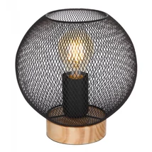 Globo PABLO asztali lámpabarna fa matt fekete fémháló E27 1x 40W (nem tartozék) IP20 - 15663T