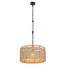 Globo HALIA függesztékmatt fekete fém barna kender E27 1x 60W (nem tartozék) IP20 - 15679H1
