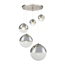 Globo VARUS függesztékmatt nikkel fém áttetsző üveg E27 3x 40W (nem tartozék) IP20 - 15851-5