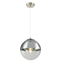 Globo VARUS függesztékmatt nikkel fém áttetsző üveg E27 1x 40W (nem tartozék) IP20 - 15853