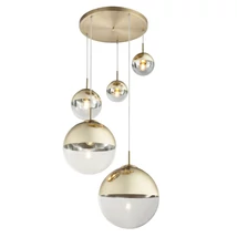 Globo VARUS függesztékarany fém áttetsző üveg E27 3x 40W (nem tartozék) IP20 - 15855-5