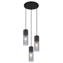 Globo ANNIKA függesztékmatt fekete fém füstös üveg E27 3x 25W (nem tartozék) IP20 - 21000-3HB
